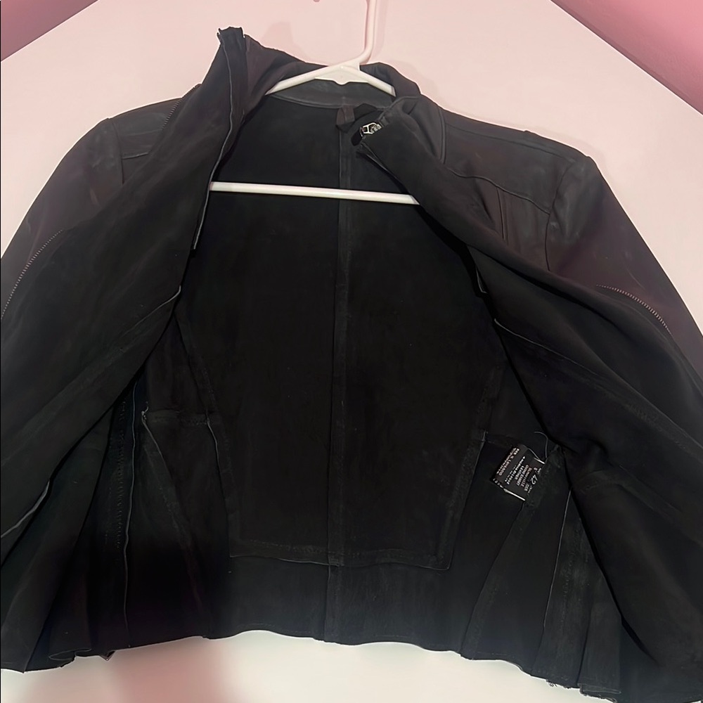 Zara Black Leather Jacket With Structured Fit - image 2